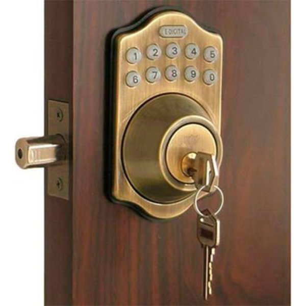 Lockeyusa Lockey Electronic Digital Door Lock E-910R Deadbolt, Antique Bronze E-910-R-ABZ